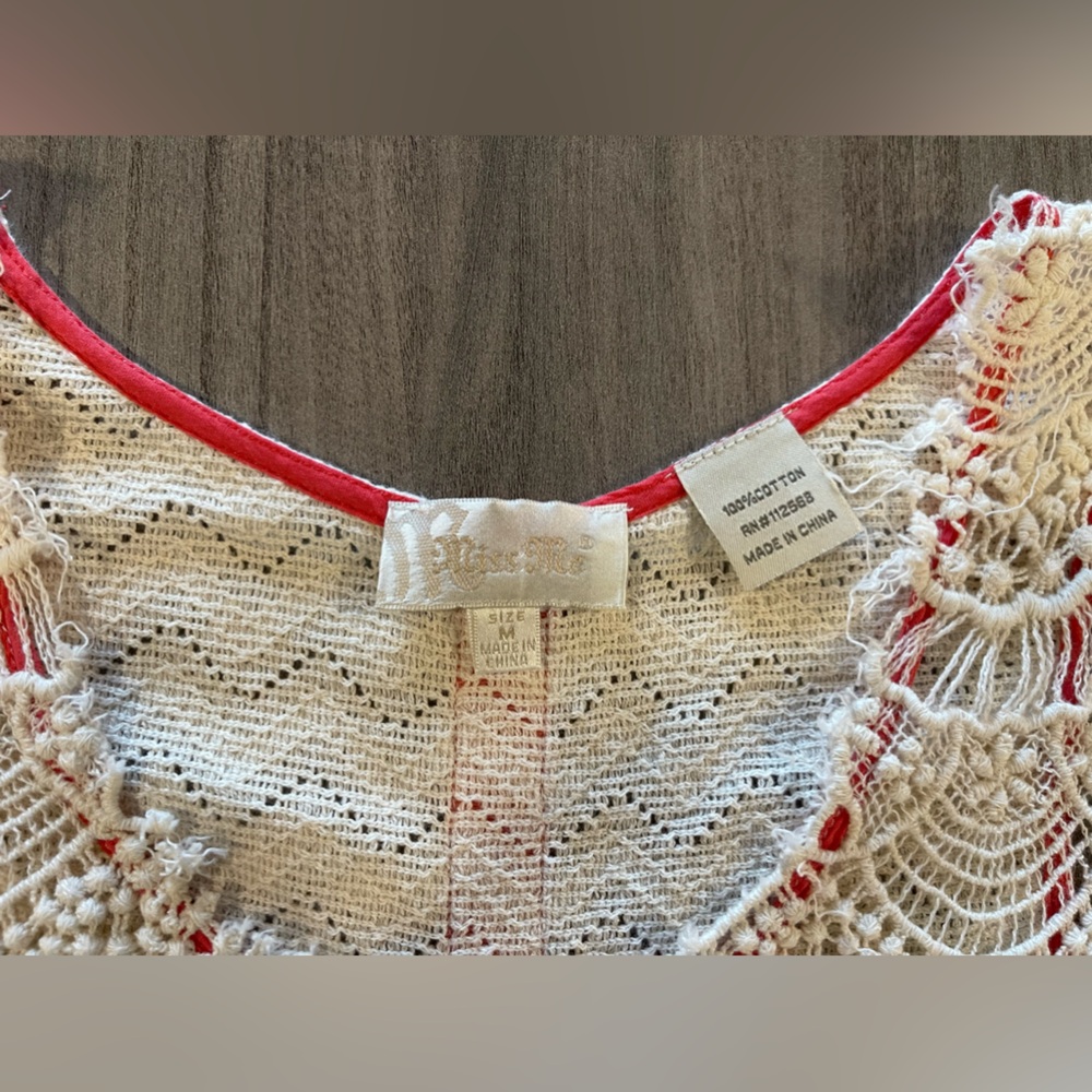 Miss Me Crocheted Tank - Sheer Front & Back - Size Medium - Picture 11 of 13